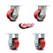 Service Caster 4 Inch Kingpinless Red Poly on Steel Wheel Swivel Caster Swivel 2 Rigid, 2PK SCC-KP30S420-PUR-RS-2-R-2 - alternate 6